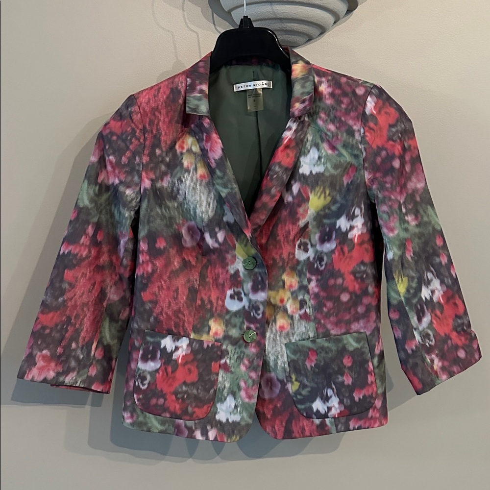 Peter Nygard Women's Vibrant Floral Blazer - watercolor print